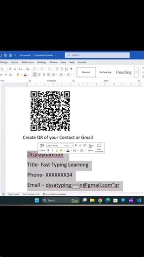 how to create bar code in MS word tips & tricks ‪@Triloktech95‬MS word ma qr kaise banate hain