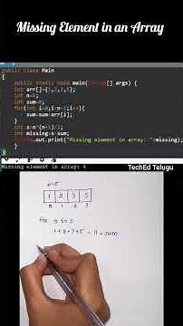 Find the Missing Element in an Array | Java Logic Explained 💡#dsa #coding #java