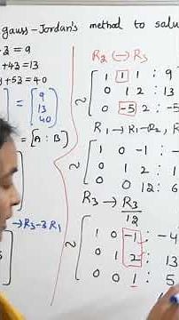 M1 JNTUH M1 R22 Gauss Jordan s Method solving system of equations Gauss Jordan s in T 023