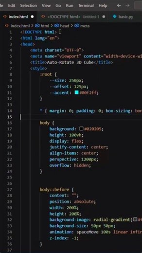 3D Cube Animation Using HTML & CSS