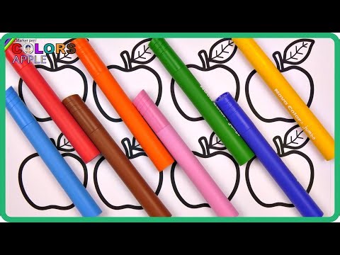 ( Fruits ) Apple and Marker Pencil Coloring / Akn Kids House