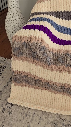 Large Chunky Knit Blanket for cozy weather.