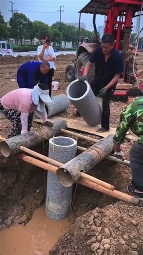 Concrete Casing Pipe Installation for Bore Well