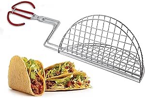 Taco Shell Tongs for Frying by StarBlue - 8 Inch Easy-Grip Tool for Making Crispy Taco Shells - Heat-Resistant and Dishwasher Safe