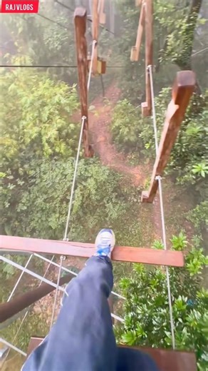 Walking in the sky /extreme forest rope challenge adventure the most joyful #shorts DAy 63)100 day
