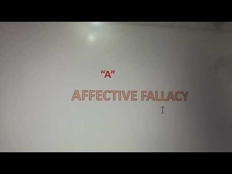 Difference between affective and intentional fallacy (New Criticism)