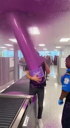 🚨 AIRPORT SECURITY DISASTER 5 Gallon Glitter Bomb Explodes! 😱✨