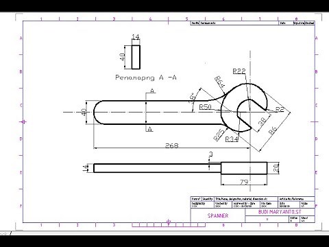 Spanner Drawing | Practice Drawing | AutoCAD | 2D Drawings | Spanner
