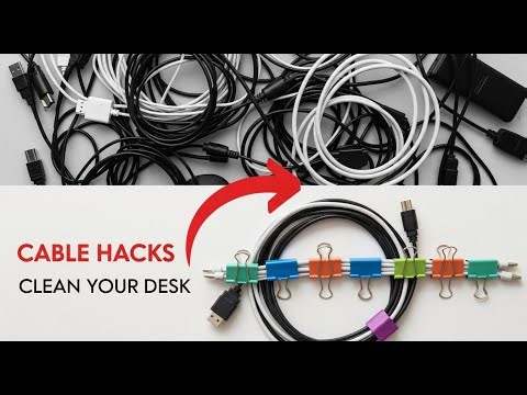 4 DIY Cable Management Hacks ｜｜ How to Organize Messy Cables ｜｜ Desk Organization Life Hacks