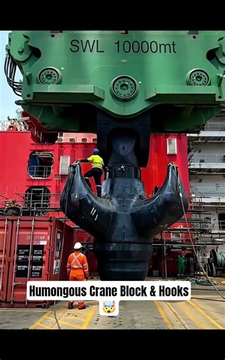 This is What a Crane Block & Hook of 10,000 SWL Looks Like 🤯 #crane #humongous #fy #gigantic #viral