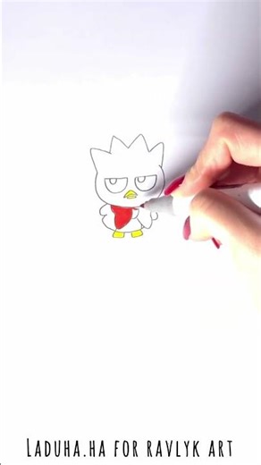 🐧🖤 Badtz-Maru from Sanrio ▶️ Cute Kawaii Character Guide ✍🪶 #shorts #drawing #RavlykAr