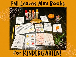 Kindergarten Reading, Fall Leaves Mini Books, Fall Worksheets for Kindergarten