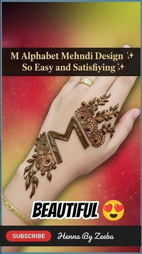 M Letter Mehndi Design For Beginners😍 #shorts
