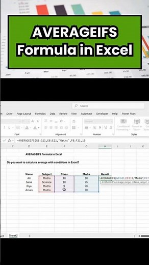 AVERAGEIFS Formula in Excel | Average with Multiple Conditions | Excel Shorts Hindi #excel #shorts