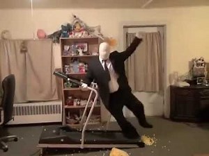 Slenderman Running On A Treadmill