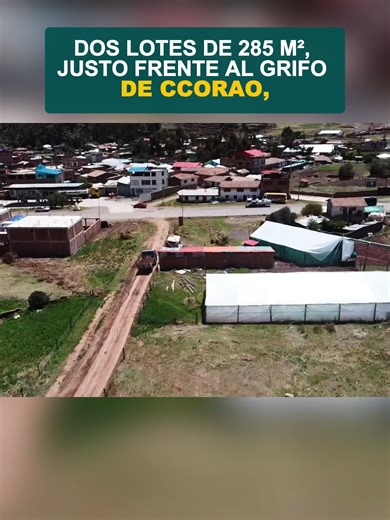 Dos lotes frente al grifo de Ccorao, a metros de la pista Cusco–Calca–Pisac 👀 Una zona por donde pasan autos, colectivos y buses todos los días. No es solo para vivir… también es perfecto si estás pensando en un negocio o un proyecto con visibilidad. Ccorao sigue creciendo, cada vez más gente llega por aquí y estas oportunidades no duran mucho. A 140 USD el m²- Total: 139 mil soles ¿Te gustaría conocerlos? Escribe INFO y te paso todos los detalles 📩 contactos: 930380462 #TerrenosEnVenta #Terre