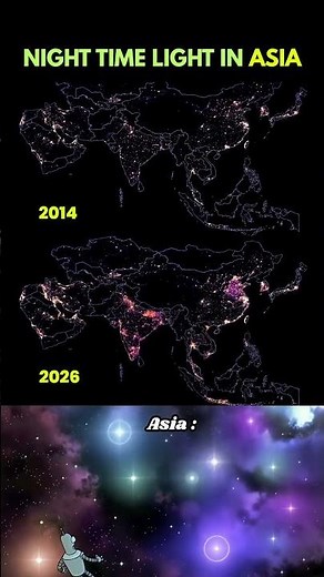 🌏 Night Lights in Asia: 2014 vs 2026 😳🔥
