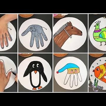 Cool hand drawing ideas | How to Teach Your Child to Draw Animals Using Handprints