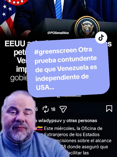 #greenscreen Otra prueba contundente de que Venezuela es independiente de USA,y solo nos une una relación comercial con mucho ruido que se irá diluyendo al pasar los días ##NoticiasVenezuela #PoliticaVenezolana #Venezuela #epamillave