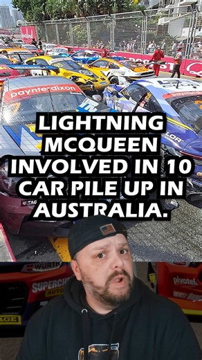 shiftinglanes on Instagram: "Lightning McQueen Involved 10 Porsche Crash In Australia #motorsports #porsche #lightningmcqueen #carsmovie #v8supercars #automotive"