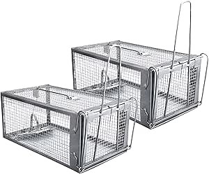 Gingbau 2-Pack Rat Traps Humane Live Chipmunk Cage Traps