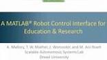 A MATLAB Robot Control Interface for Education and Research