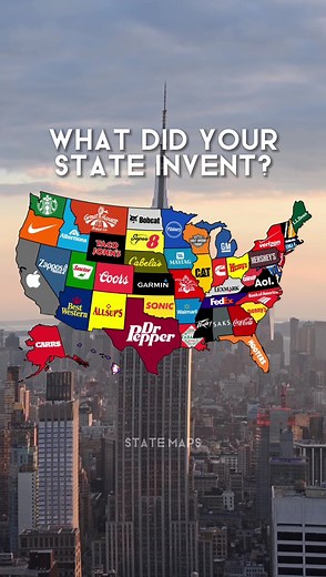What did USA states invent? #world #worldmap #usa #map #maps #mapping #country #geography #flag #foryou #fyp