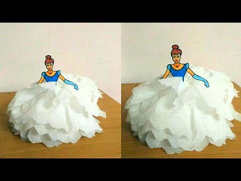 How to make Tissue Paper doll || DIY Cinderella Paper Doll || 3D Disney Princess Paper doll for kids