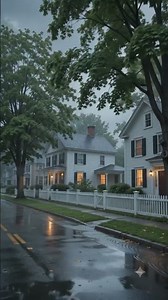 Heavy Rain in a Vermont Small Town 🌧️ Cozy American Street Storm #rainsounds