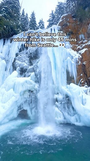 This hike is just 45 minutes from Seattle, Washington… 👀🏔️ If you’re looking for the perfect winter hike less than an hour from Seattle, then Franklin Falls should be on your bucket list! The trail to this stunning frozen waterfall is incredible! ❄️ See below for trail details! ⤵️ 🧡 FOLLOW @gwynandami for more Pacific Northwest adventures, and SEND this reel to someone you want to do this hike with! TRAIL DETAILS: ✨ Trail: “Franklin Falls via National Forest Development Road 58” on @alltrails