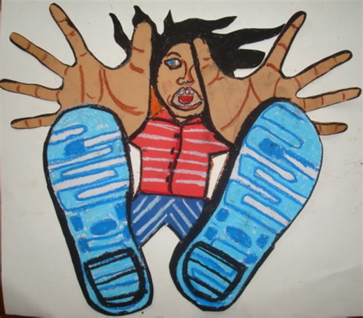 Kid's Art Project Idea: Free-Fall Foreshortening