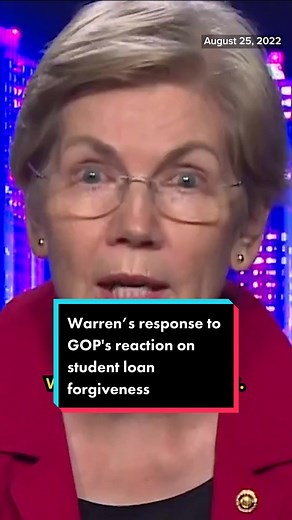 Sen. #ElizabethWarren responds to GOP attacks on #studentloanforgiveness. @Alex Wagner Tonight