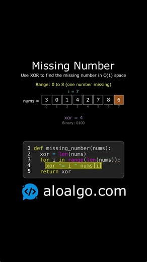 Finding Missing Number with XOR Visually Explained