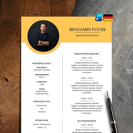 Word Application Template Complete Set – CV, Cover Page & Cover Letter (modern) - Etsy