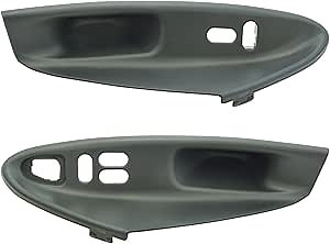 TRQ Driver & Passenger Side Window Switch Bezel Graphite Compatible with 1999-2004 Ford Mustang