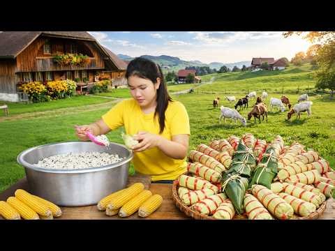 Harvesting Fresh Corn and Making Corn Cakes to Sell at the Market | Thuy Countryside
