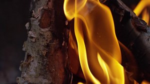 Free stock video - Burning logs slow motion 4k 03