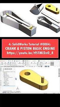 4: SolidWorks Tutorial #0004: crank and piston basic engine #solidworks #design #engineering #cad