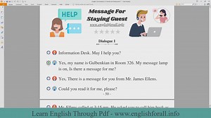 English Conversations in Hotels and Restaurants - Message for staying guest