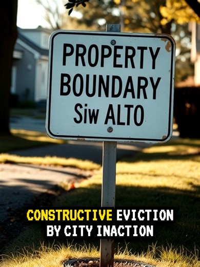 Constructive Eviction by City Inaction & Neighbor Disputes You don’t have to lose title to lose your property. Property owners can be effectively forced out when city inaction collides with neighbor disputes. Mis-mapped boundaries, ignored drainage failures, stalled permits, and selective enforcement don’t look dramatic—but they can strip a property of its practical use. This is constructive eviction by inaction. When a city fails to act on known conditions and neighbors leverage that silence to