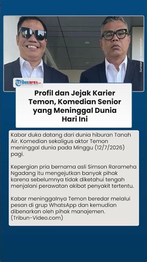 Kabar Duka! Profil dan Jejak Karier Temon, Komedian Senior yang Meninggal Dunia Hari Ini
