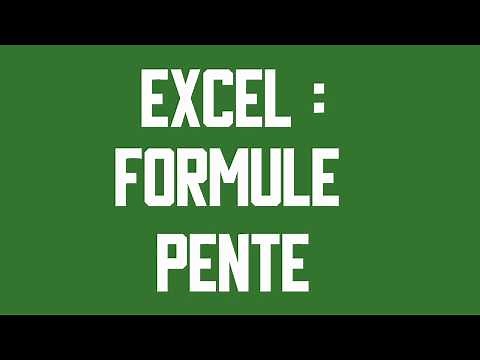 PENTE Formule Excel