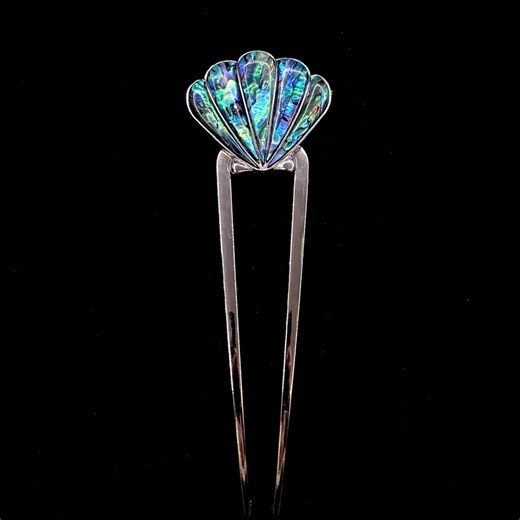 Extra Long Hair Fork, Abalone Shell, Abalone Hair Fork, Shell Hair Fork, Scallop Shell, Sea Shell, Longer Thicker Hair, Silver Hair Fork, - Etsy Australia