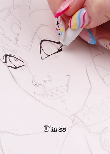 Drawing Blitzo from Helluva Boss