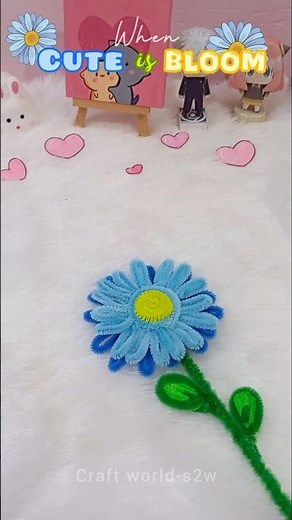 Pipe Cleaner Flower 🌼 | Easy Cute DIY 💙