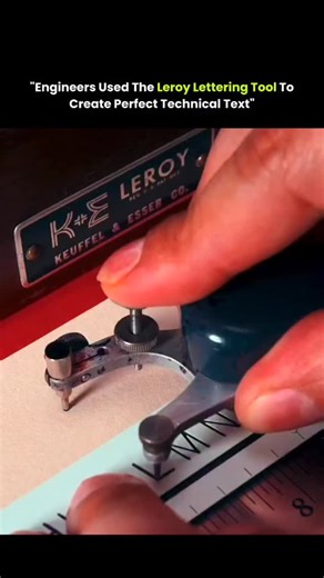 sci || tech || history on Instagram: "Leroy lettering became essential for engineers and architects because their work demanded absolute clarity and consistency. Technical drawings and plans relied on precise text where even a small misread letter or number could lead to costly or dangerous errors. The Leroy system used templates and a mechanical scriber to produce uniform characters, ensuring every label, dimension, and note followed strict professional standards. This consistency also helped d