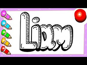 How to draw bubble letters graffiti custom name for Liam - throwie Easy 3D letters | Art | Liam