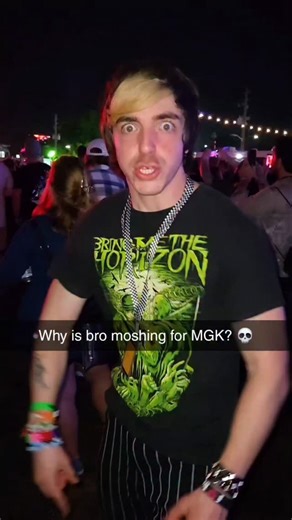 Kevin Crow on Instagram: "Why is bro moshing to MGK? 💀 #emo #emos #emomemes #mgk #machinegunkelly #poppunk #warpedtour #metalmemes #metalhead #emomusic #emobands #emoboy #emogirl #sceneboy #scenegirl"
