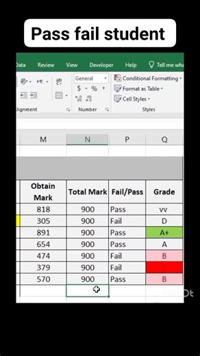 2.6K views · 72 reactions | #computerscience #information #technical #skills #knowledge #Excel #keyboards #shortcuts #tipsandtricks How to find pass, and fail student in Ms Excel | Technical skills & knowledge | Facebook