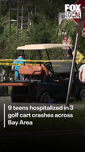 Nine teenagers were hospitalized in three separate golf cart collisions across the Bay Area during a dangerous Columbus Day weekend. Link in bio.